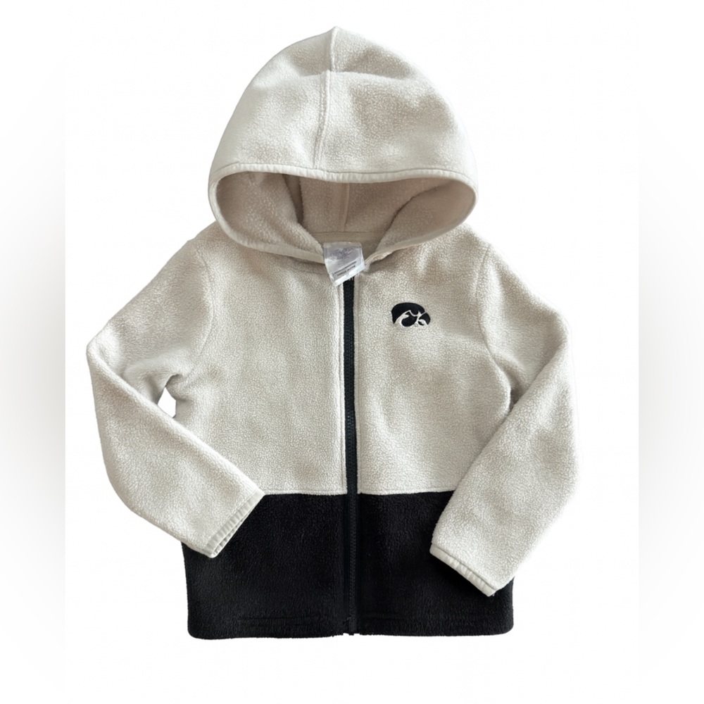 4T Iowa Hawkeye Black and Cream Fleece Jacket